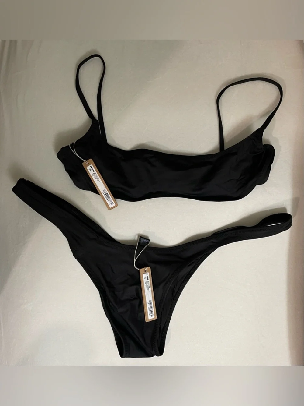 Skims NWT Black Women’s Square-Neck Bikini Swimsuit Set Top & Bottom Size L